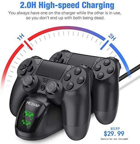 2020 Playstation 4 PS4 1TB Slim Gaming Console w/ Ghost Manta Fast Charging Station Dock - JOY2ESpree