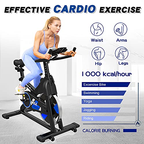 KLL Indoor Cycling Bike, Upgraded Stationary Carido Belt Drive Indoor Exercise Bike for Home Gym - JOY2ESpree
