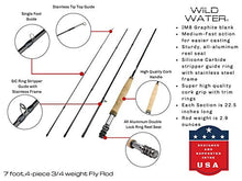 
                        
                          Cargar imagen en el visor de la galería, Wild Water Fly Fishing 7 Foot, 4-Piece, 3/4 Weight Fly Rod Deluxe Complete Fly Fishing Rod and Reel Combo Starter Package
                        
                      