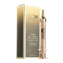 
                        
                          Muat gambar ke penampil Galeri, GLO24K Instant Facelift Cream with 24k Gold, Hyaluronic Acid, Peptides, and Vitamins, A,C,E. A powerful non-invasive alternative to injections.
                        
                      
