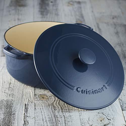 Cuisinart 7 Qt Round Casserole, Covered, Enameled Provencial Blue - JOY2ESpree