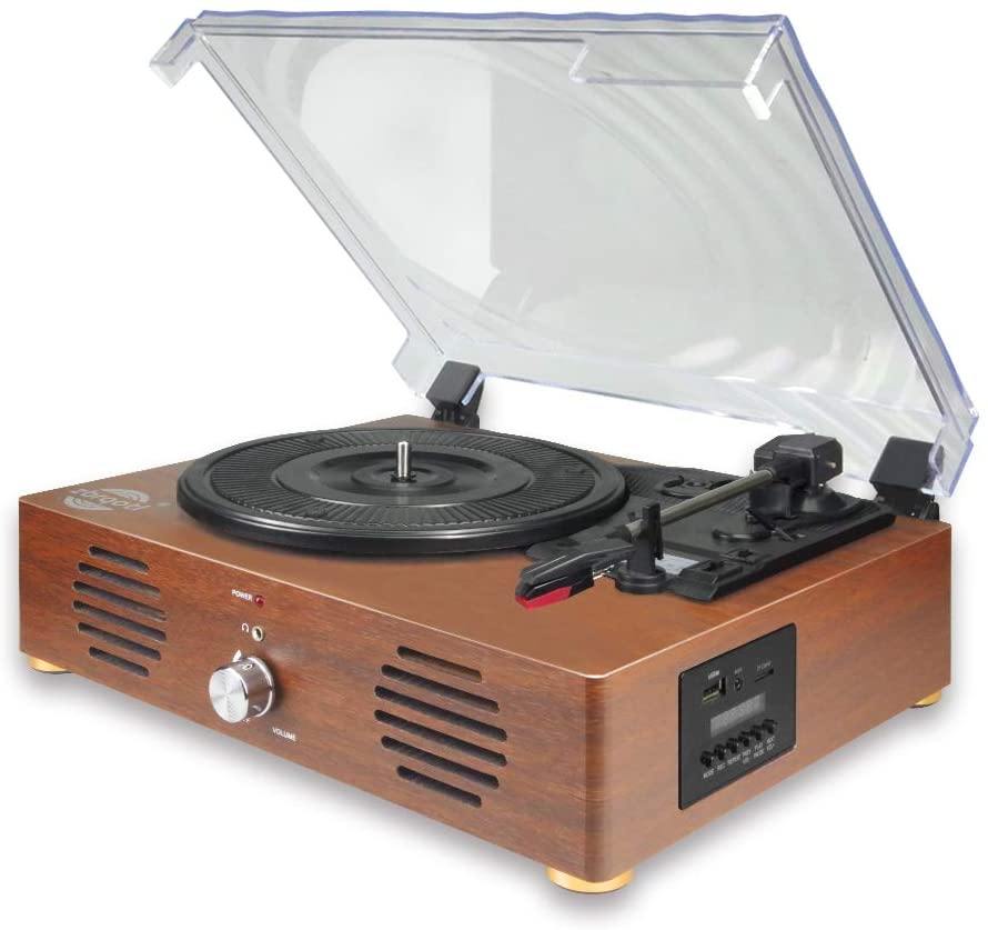 Record Player-13 in 1 Turntable with Speakers Vinyl Recording LP Bluetooth USB TF Card FM Radio Aux Input RCA Line Out and Headphone Jack - JOY2ESpree