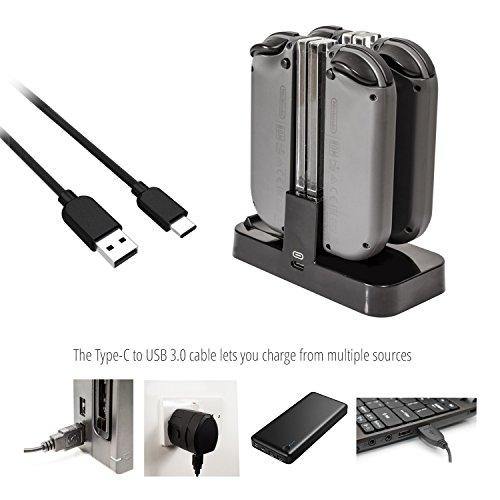Orzly Nintendo Switch Joy Con Charging Dock, Pro Controller Charging Station - JOY2ESpree