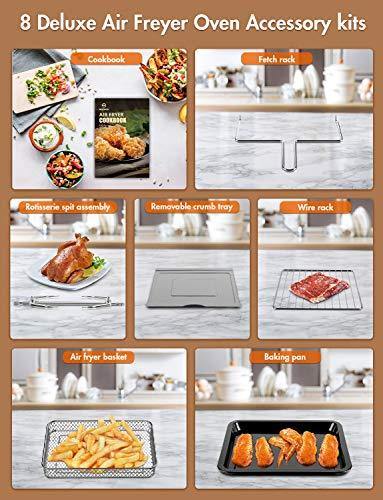 MOOSOO 10-in-1 Air Fryer Toaster Oven, 24 Quart/6 Slices Large Air Fryer Oven - JOY2ESpree