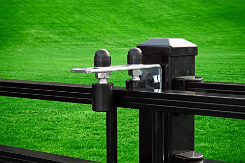 Gate Guide Adjustable - Smooth Black Nylon Double Roller & Durable Zinc Plated 90° L Wall Mounting Bracket