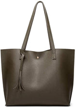 
                        
                          將圖片載入圖庫檢視器 Women's Soft Faux Leather Tote Shoulder Bag from Dreubea, Big Capacity Tassel Handbag
                        
                      