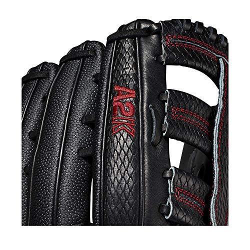 Wilson 2021 A2K 1775 w/SuperSkin (OF) Right Hand throw Baseball Glove - 12.75", Black/Black SS/Red - JOY2ESpree