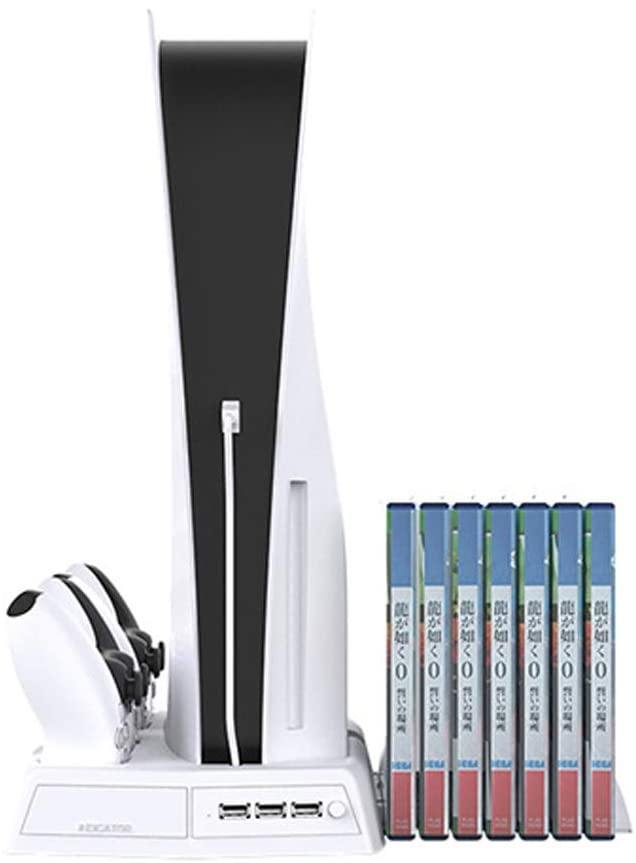 Vertical Stand for Playstation 5 with Cooling Fan Charging Station for PS5 Digital/CD-ROM Edition Console - JOY2ESpree