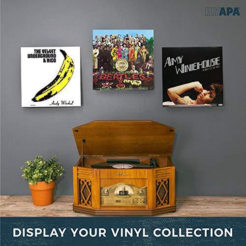 Ilyapa Acrylic Vinyl Record Shelf Wall Mount, 8 Pack - Clear Record Album Holder Display Your LP - JOY2ESpree