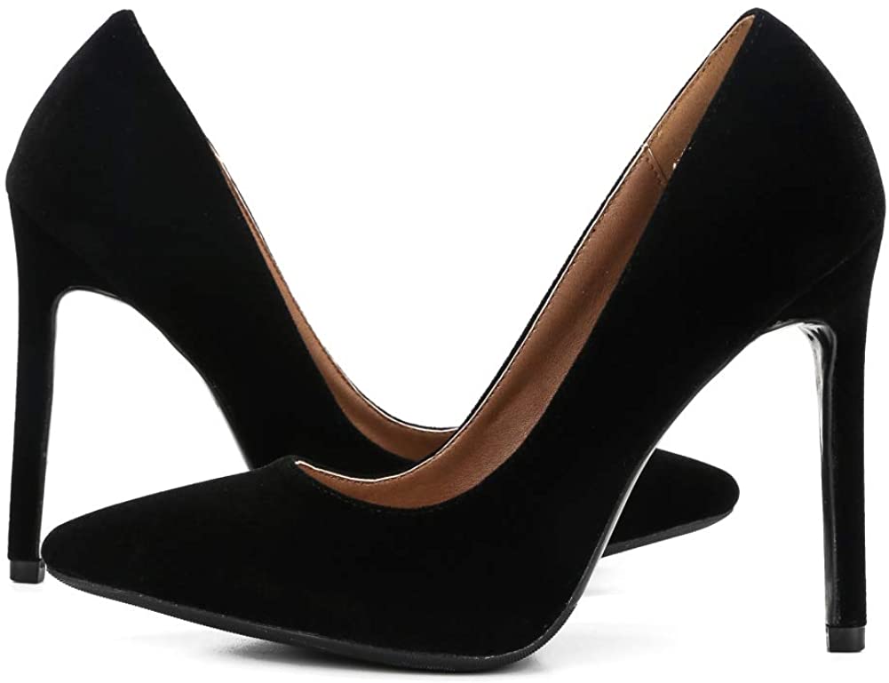 LIURUIJIA Womens Stiletto Pumps Pointed Toe High Heel Slip On Wedding Party Office Shoes 666