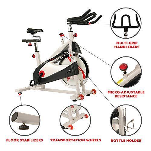 Sunny Health & Fitness Premium Indoor Cycling Exercise Bike with Clip-In Pedals - SF-B1509/C - JOY2ESpree