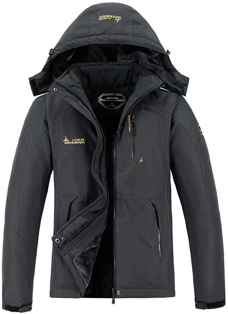 MOERDENG Men's Waterproof Ski Jacket Warm Winter Snow Coat Mountain Windbreaker Hooded Raincoat Snowboarding Jackets