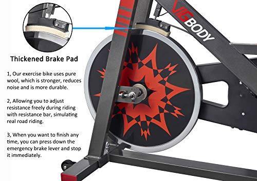 VIGBODY Exercise Bike Indoor Cycling Bicycle Stationary Bikes Cardio Workout Machine Upright Bike Belt Drive Home Gym - JOY2ESpree