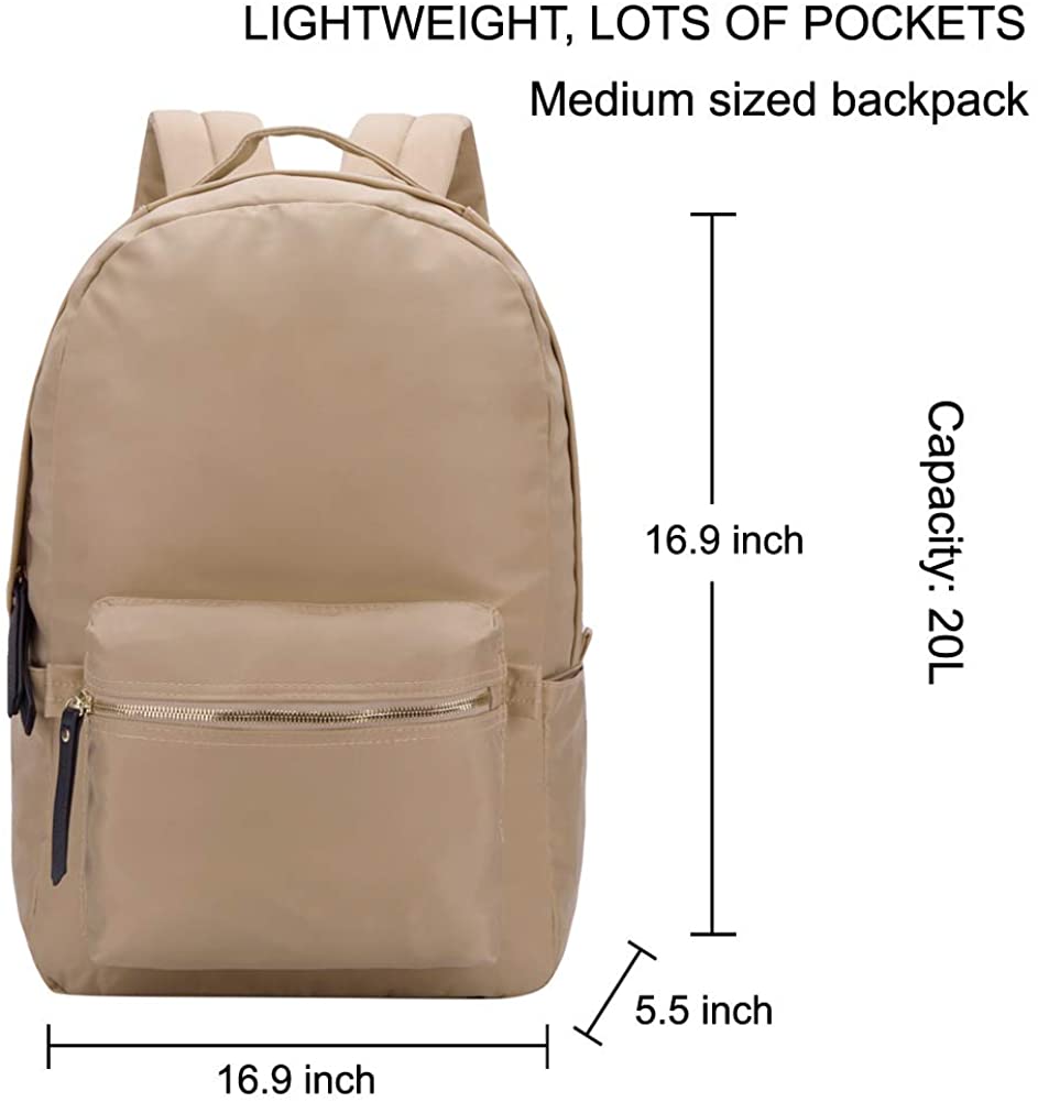HawLander Lightweight Backpack for Women or Girls, Mid-Volume 20.0L