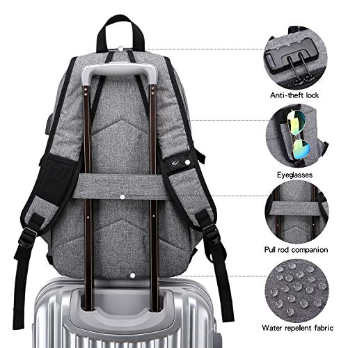 Laptop Backpack,Business Travel Anti Theft Backpack for Men Women with USB Charging Port