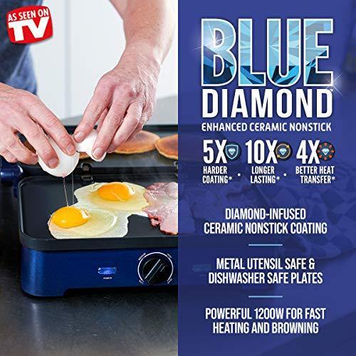 Blue Diamond Cookware Sizzle Griddle Ceramic Nonstick Electric Griddle - JOY2ESpree