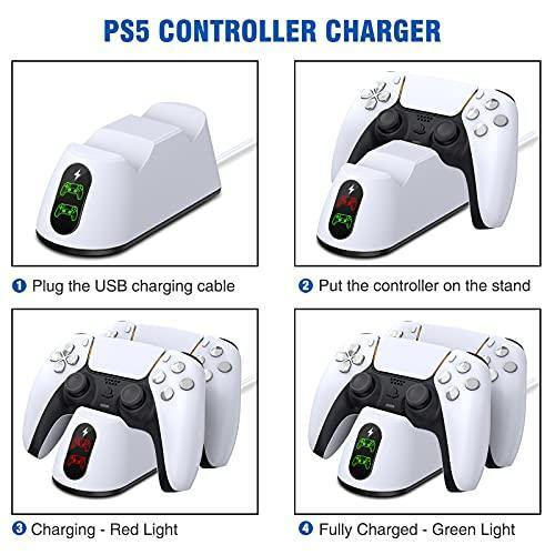 Vinywill PS5 Controller Charger Station Compatible with Playstation 5 DualSense Controller - JOY2ESpree