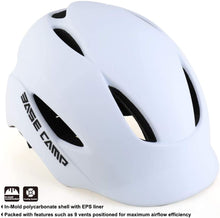 
                        
                          गैलरी व्यूवर में इमेज लोड करें, BASE CAMP Adult Bike Helmet with Rear Light for Urban Commuter Adjustable M Size
                        
                      