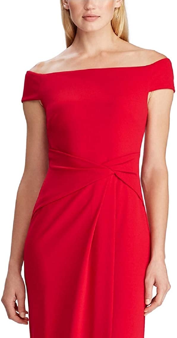 Ralph Lauren Lauren Women's Cap Sleeve Crepe Gown Evening Dress