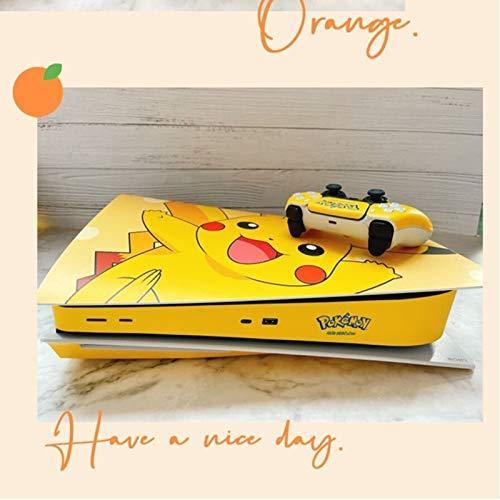 Skin for PS5 Disk Edition Playstation 5 Console and Controllers Skin Vinyl Sticker Decal Cover Stickers for PS5 Playstation 5 (Pikachu) - JOY2ESpree