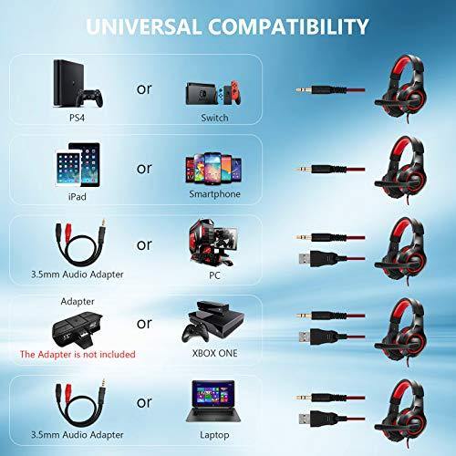 Wingstime Gaming Headset for PS4 PS5 Xbox ONE PC Laptop Nintendo Switch with Microphone - JOY2ESpree