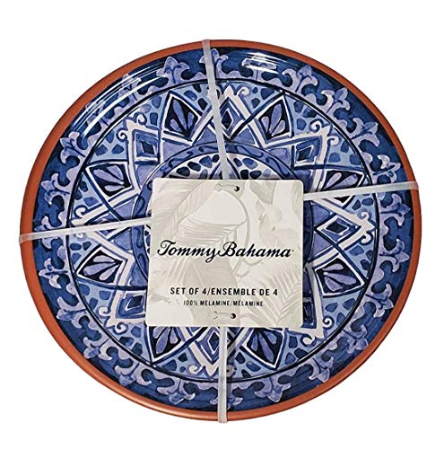 Tommy Bahama Tuscan Medallion Dinner Plates Set of Four Dishwasher Safe Shatterproof Kitchen Indoor Outdoor 10.5" Plates