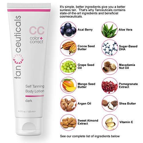 Tanceuticals Self Tanner - CC Self Tanning Lotion for Body Gives Natural