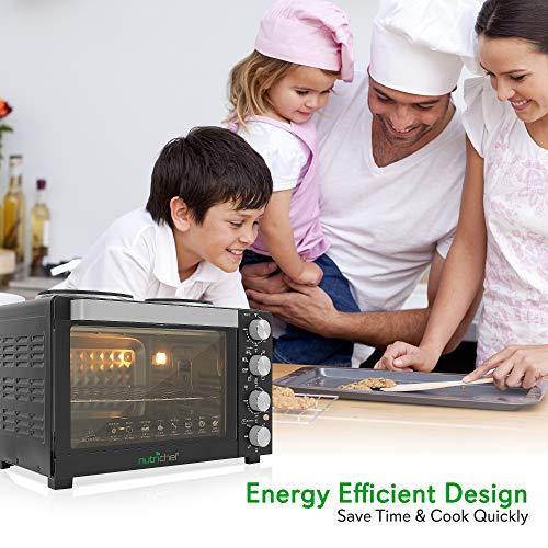 NutriChef Kitchen Convection Electric Countertop Rotisserie Toaster Oven Cooker with Food Warming Hot Plates, 30+ Quart (AZPKRTO28) - JOY2ESpree