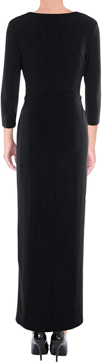 LAUREN RALPH LAUREN Womens Tonisha Two Tone Surplice Evening Dress
