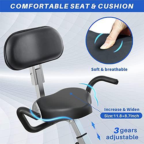 MGYM Folding Exercise Bike, Magnetic Resistance Stationary Fitness Bike 8-Levels Tension Adjustment Support Upright Recumbent - JOY2ESpree