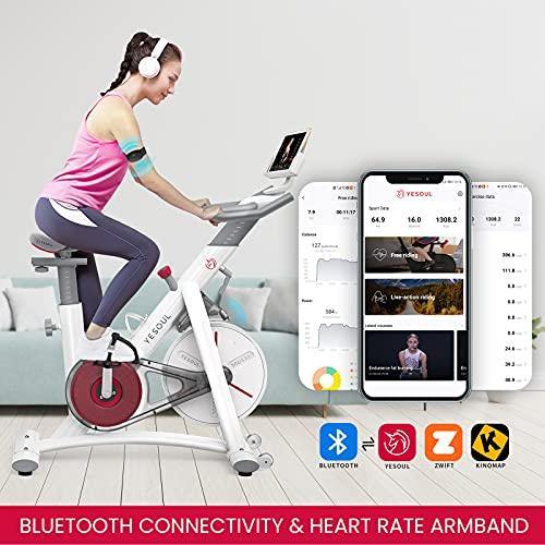YESOUL Smart Connect Exercise Spin Bike Stationary with Bluetooth Armband - JOY2ESpree