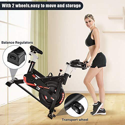 Houssem Indoor Cycling Bike, Stationary Exercise Bike for Home Gym, Workout Flywheel Bicycles, Belt Drive, Resistance Adjustment - JOY2ESpree