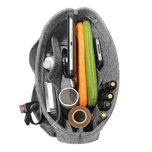 TOPHOME Insert Handbag Organizer Bag in Bag Cosmetic Storage Makeup Bag Organizers Felt Container Organizer Storage Organizing Home Girl Handbag Grey
