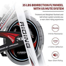 
                        
                          Load image into Gallery viewer, HARISON Exercise Bike Indoor Cycling Bike Belt Driven with iPad Holder 35LBS Flywheel for Home Gym Cardio Workout - JOY2ESpree
                        
                      