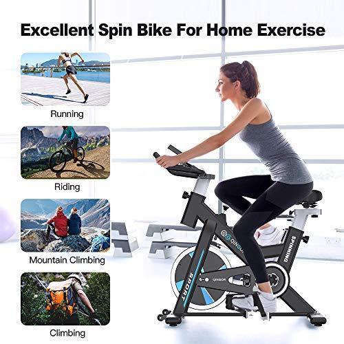 Exercise Bike Stationary Indoor Cycling Bikes - 35 lbs Flywheel Belt Drive Bicycle with LCD Monitor, IPad Mount, Comfortable Seat Cushion - JOY2ESpree