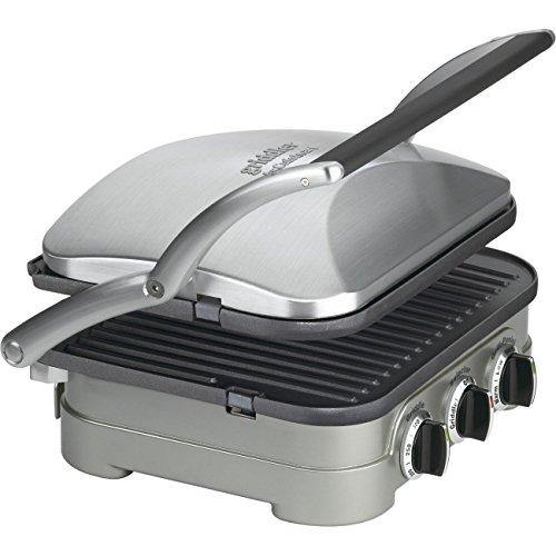 Cuisinart 5-in-1 Grill Griddler Panini Maker Bundle with Waffle Attachment (GR-4N) - Includes Grill and Waffle Plates - JOY2ESpree