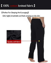 
                        
                          Muat gambar ke penampil Galeri, Bintangor Men's Sleep Pajama Pants 100% Cotton Knit Elastic Waistband Lounge Wear Long
                        
                      