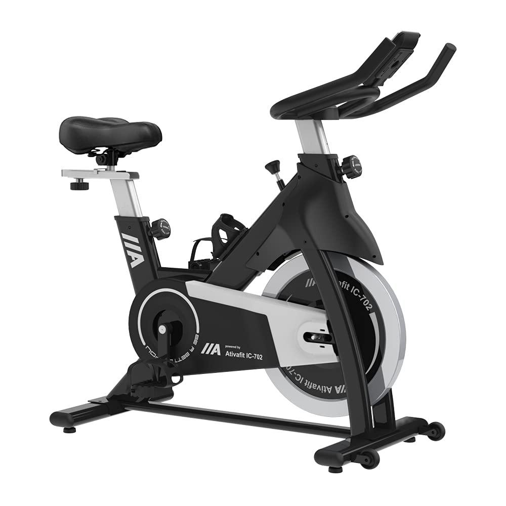 Ativafit Exercise Bike Stationary Indoor Cycling Bike 35 lbs Flywheel Belt Drive Workout Bicycle Training LCD Monitor - JOY2ESpree