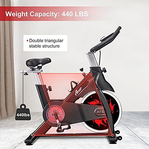 FISUP Exercise Bike Stationary Bike Cardio Bike for Home Gym Indoor Cycling Bike with Belt Drive System and LCD Monitor - JOY2ESpree