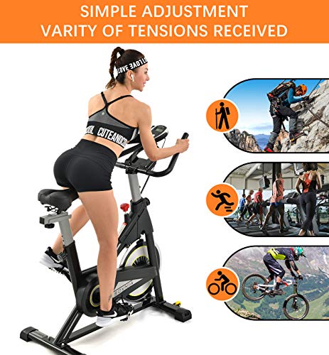 Exercise Bike, Sovnia Indoor Cycling Bike, Stationary Exercise Bikes with iPad Holder - JOY2ESpree