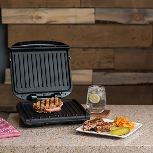 George Foreman 4-Serving Removable Plate Grill and Panini Press, Black, GRP1060B - JOY2ESpree