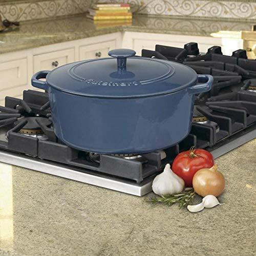 Cuisinart 7 Qt Round Casserole, Covered, Enameled Provencial Blue - JOY2ESpree