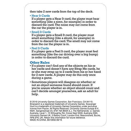 Briarpatch Travel Scavenger Hunt Card Game for Kids, Activities for Family Vacations, Road Trips and Car Rides, Ages 7 and Up