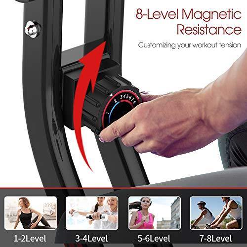pooboo Folding Exercise Bike Indoor Cycling Bike Magnetic Upright Bike Stationary Bike - JOY2ESpree