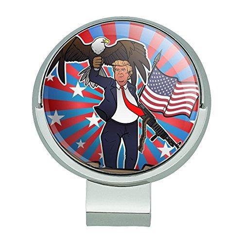 GRAPHICS & MORE Patriotic Donald Trump with Eagle American Flag Gun Golf Hat Clip with Magnetic Ball Marker - JOY2ESpree