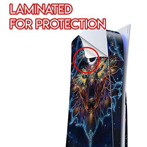 ITS A SKIN Skins Compatible with Sony Playstation 5 Console Disc Edition - Protective Decal Overlay stickers wrap cover - Wolf Dreamcatcher Color - JOY2ESpree