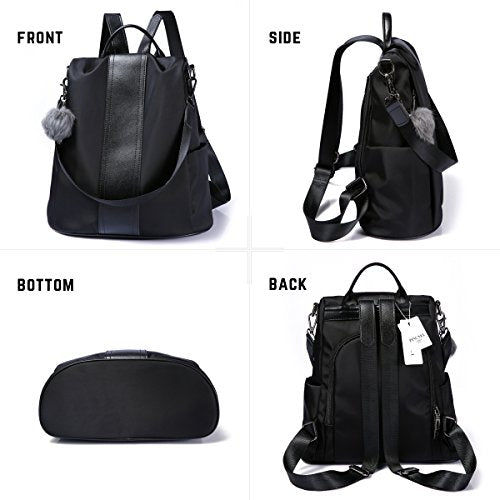 Women Backpack Purse Waterproof Nylon Anti-theft Rucksack Lightweight Shoulder Bag