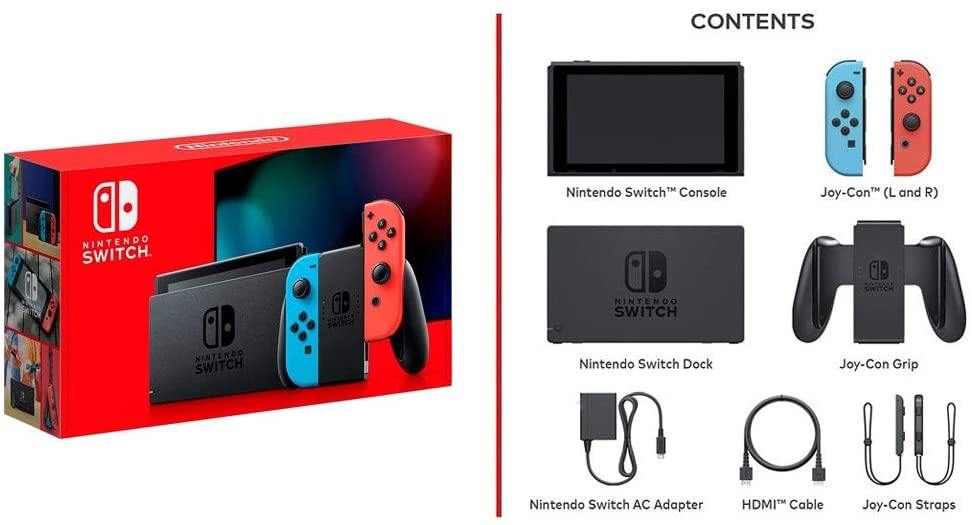 Newest Nintendo Switch Console with Neon Blue and Neon Red Joy-Con + Mario Kart 8 Deluxe - JOY2ESpree