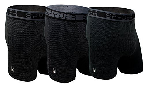 Spyder Performance Mesh Mens Boxer Briefs Sports Underwear 3 Pack for Men
