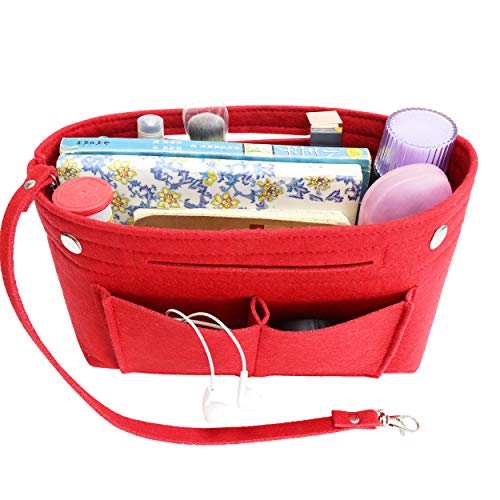 MISIXILE Felt Purse Organizer Insert Handbag Organizer,Tote Bag in Bag Organizer Fits Speedy Neverfull with Handles Keychain